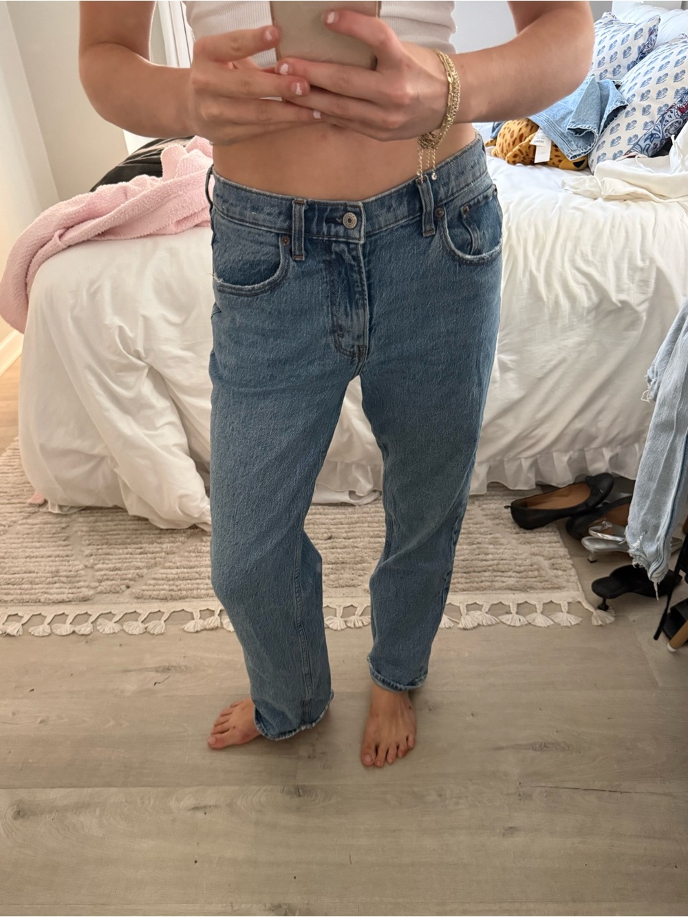 Abercrombie & Fitch Medium Wash Mid Rise Straight Jeans